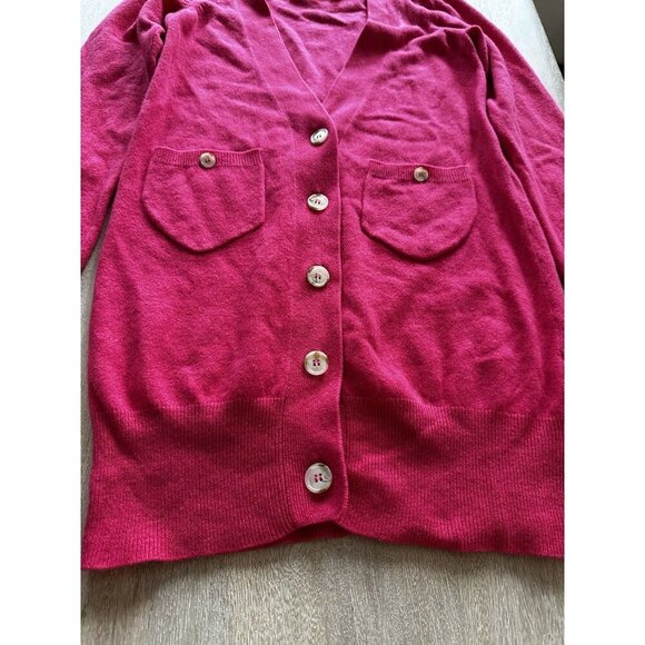 Anthropologie "T" 100% Cashmere Tunic Cardigan Sweater in Pink Size Medium - Picture 2 of 10